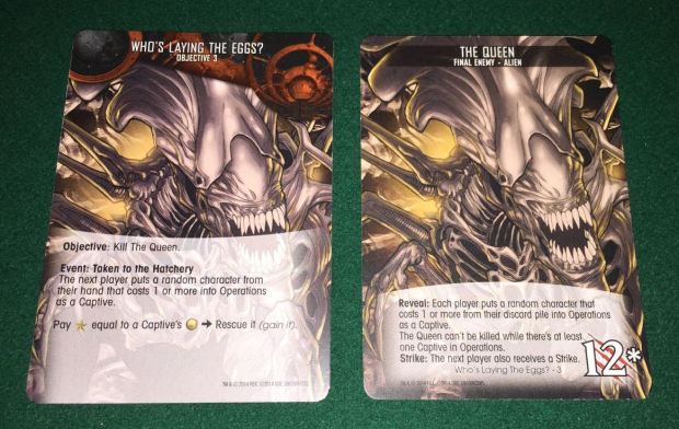 In the third objective, your cards are cocooned. You have to rescue them before you can kill the queen and win the game.