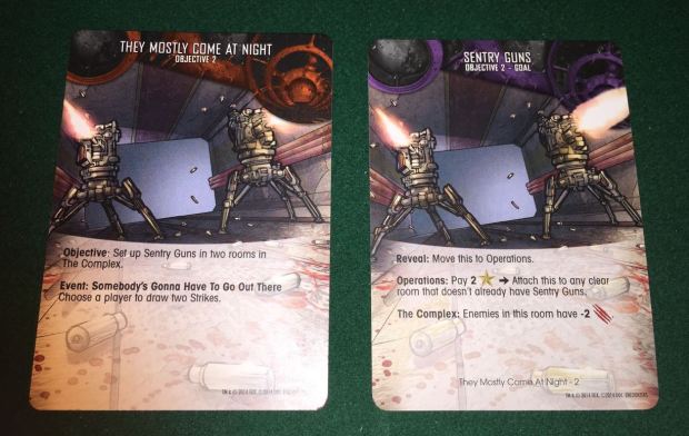 The second objective and one of the sentry guns. Once in place, the gun protects one of the complex spaces.