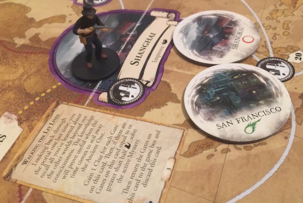 Wilson closed the gate in Shanghai and used this, his previous closed gate from San Fransisco, and his Walking the Ley Lines asset to immediately solve the fourth and final mystery